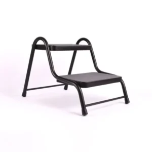 HTD opstap staal dubbel voor caravan en camper met antislip treden