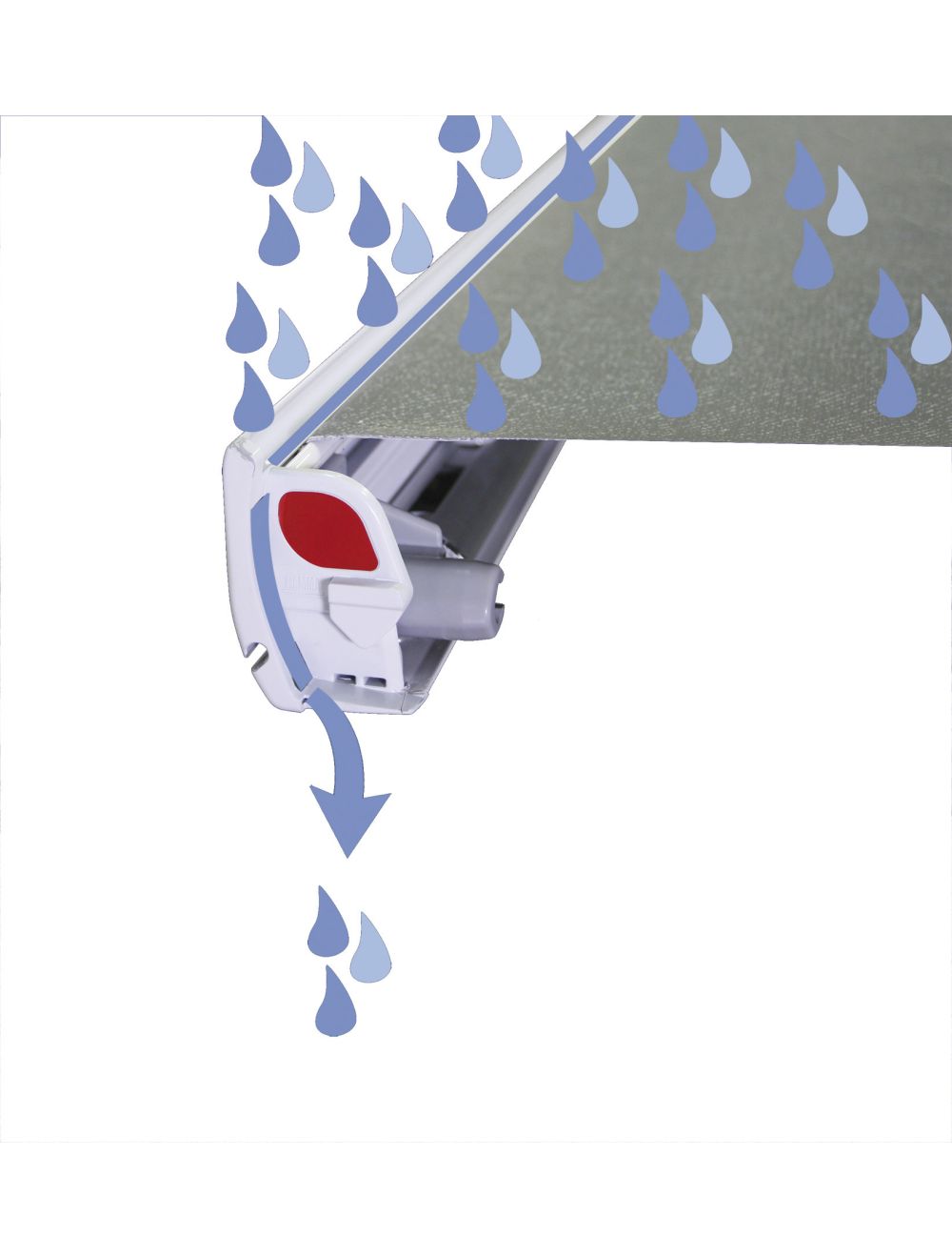 Fiamma F45S 375 Cassetteluifel – Polar White behuizing – Royal Grey doek – Montage mogelijk - Afbeelding 5