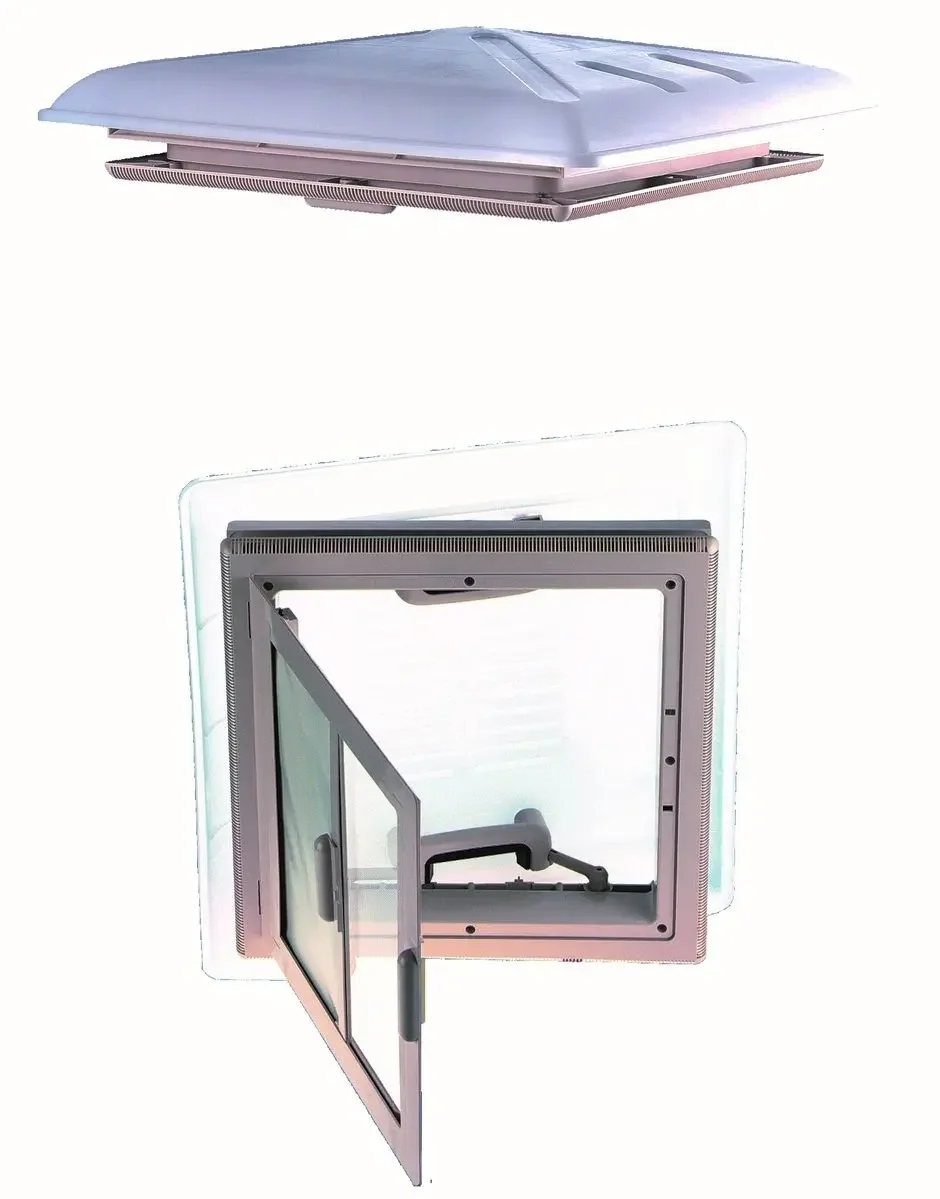 MPK Dakluik 40×40 cm Transparant – Grote Kap met Combirolo (Wit)