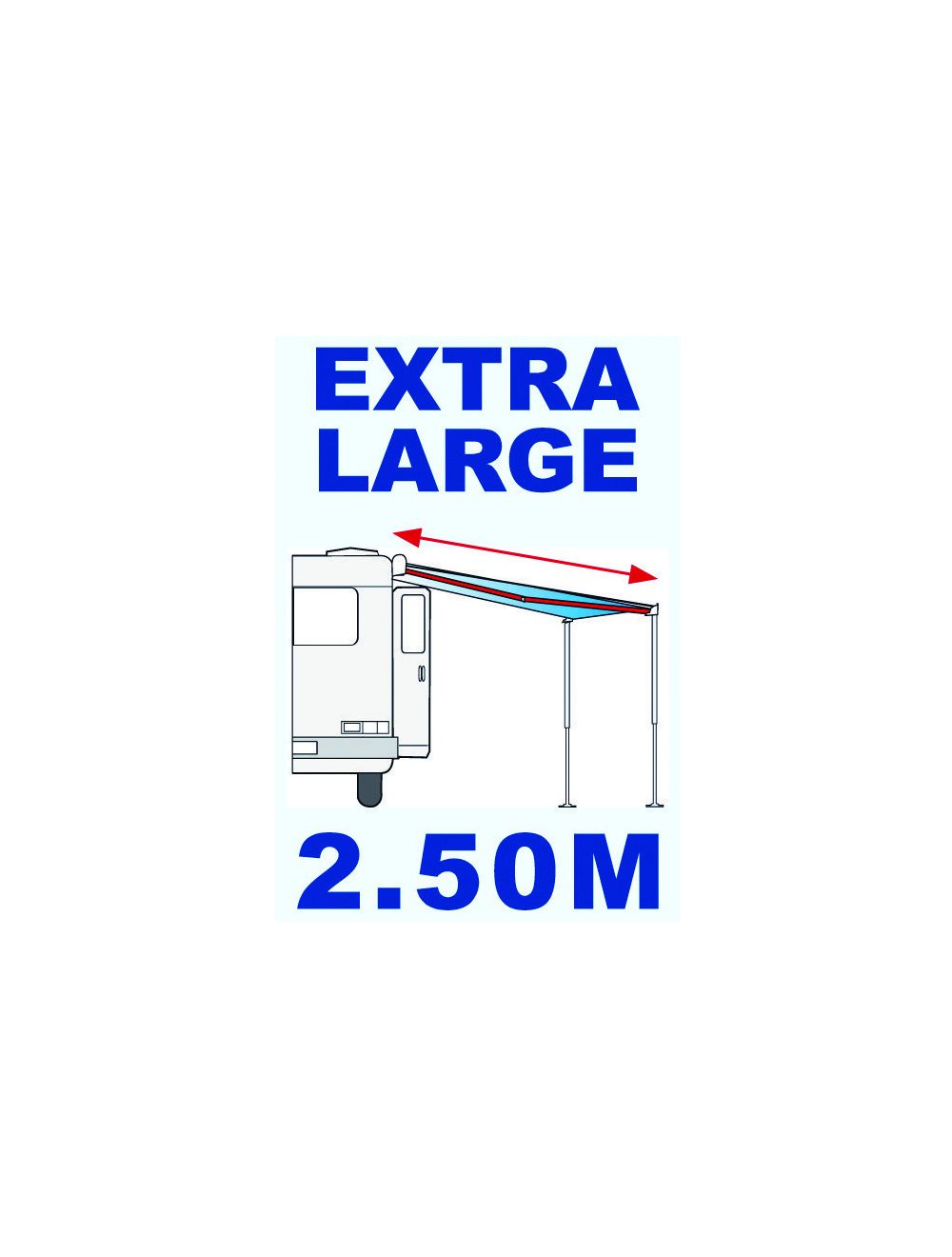 Fiamma F45L 500 Cassetteluifel – Polar White behuizing – Royal Blue doek – Montage mogelijk - Afbeelding 2
