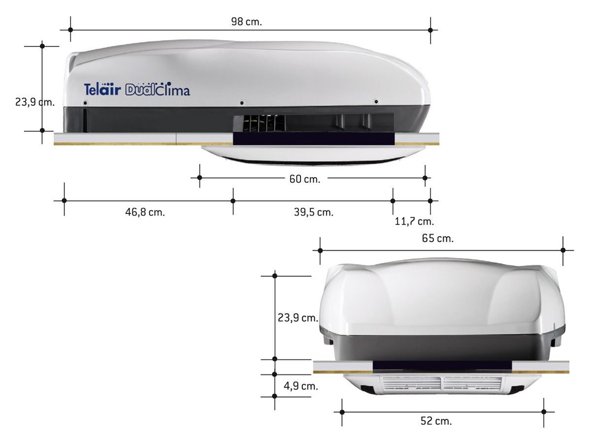 Telair DualClima 8400H Dakairco – Koelen & Verwarmen | Compleet gemonteerd - Afbeelding 2
