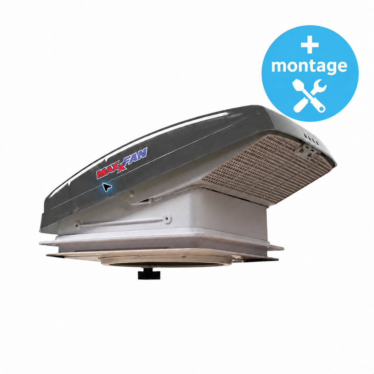 MaxxAir MaxxFan Deluxe transparant inclusief montage – montagelogo rechtsboven