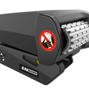 Enduro EM313 mover met Enduro Lithium LI1220BT accu gemonteerd onder caravan