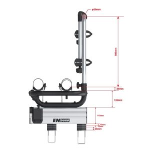 De Enduro BS260 is een fietsendrager voor op de dissel van een caravan. Hij heeft dezelfde functies als de BC260, maar met een compacter frame, waardoor hij ook geschikt is voor kortere dissels. 